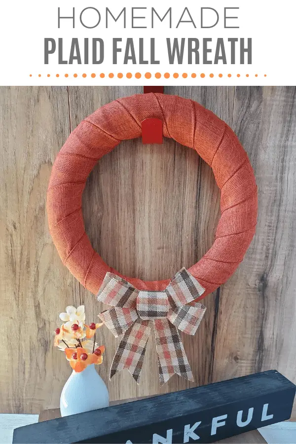 Dollar Tree Orange Plaid Wreath ~ Great Craft For Tweens!
