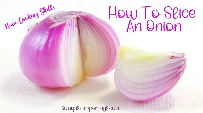 slicing an onion