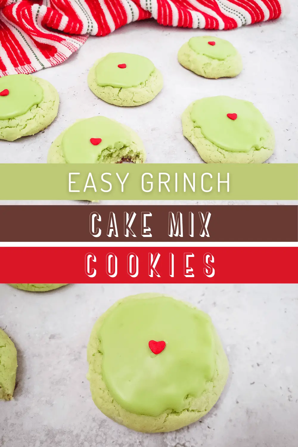 Easy Grinch Cookies ~ Made With Cake Mix!