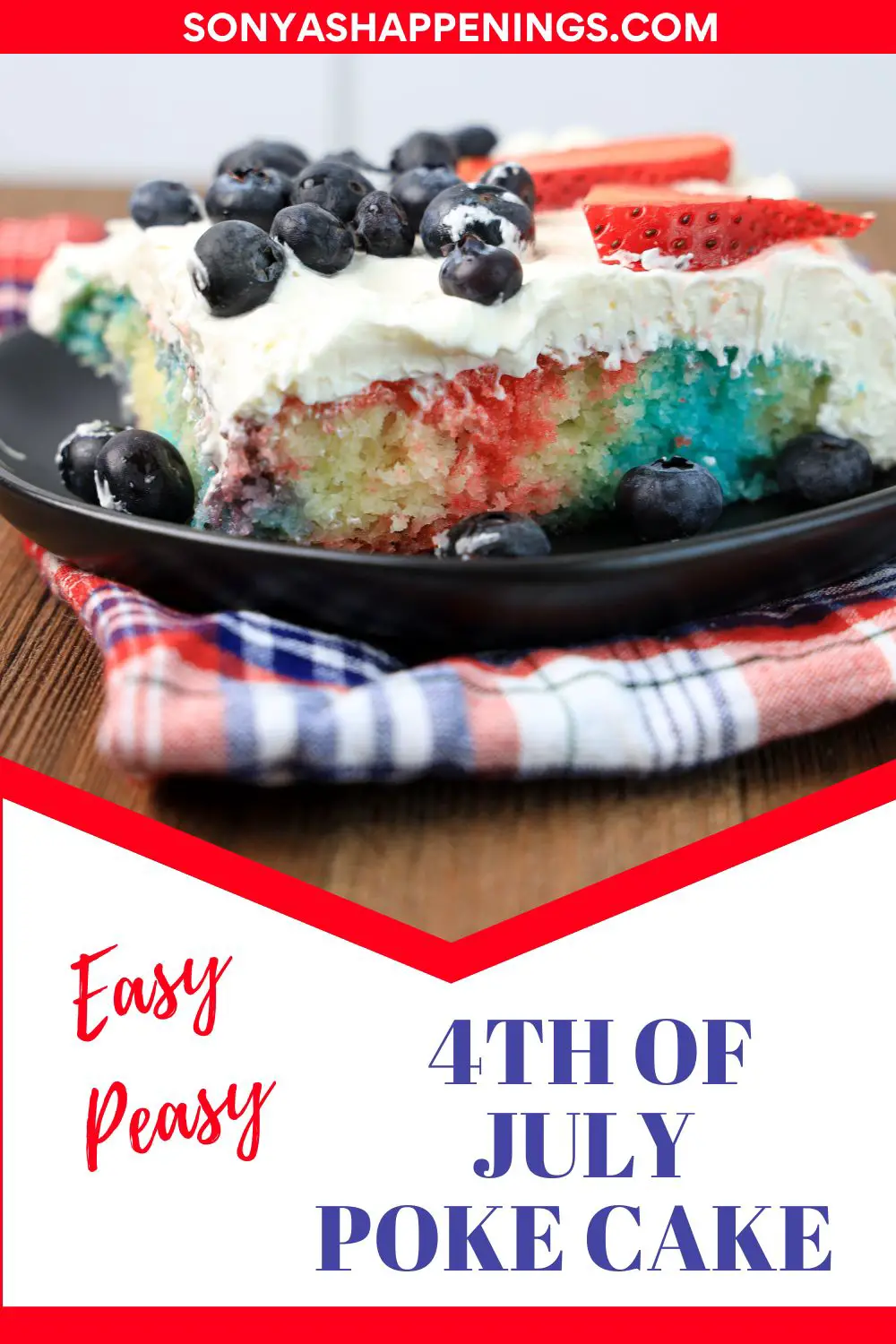 4th Of July Poke Cake ~ The Perfect Dessert Idea For Potlucks