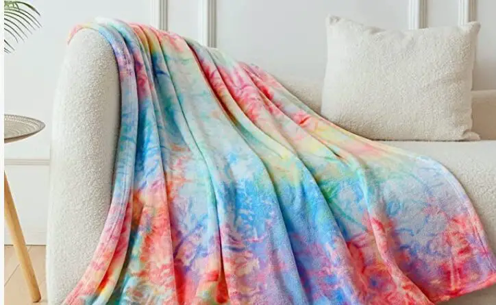 Tie Dye Rainbow Throw Blanket